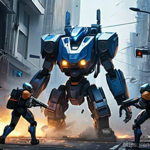 블루아카이브 클랜 배틀 준비법 - **Chesed Battle: Urban Melee**
    "An anime-style illustration of an intense urban battle. Four dis...
